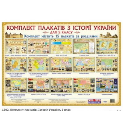 Історія України 5 клас Комплект плакатів Історія України 5 клас Комплект плакатів